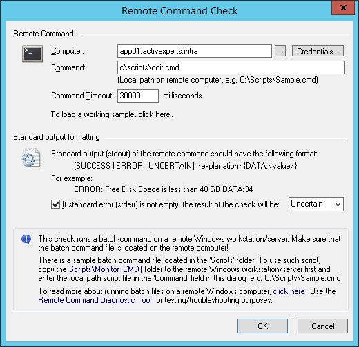 Monitor using a Remote Command Job