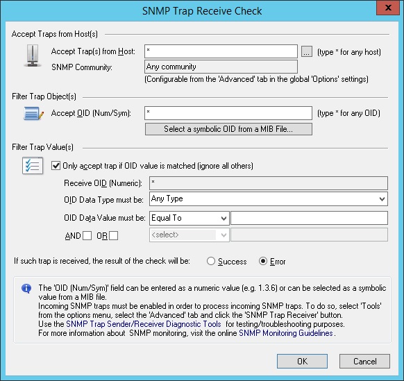 Monitor devices by receiving SNMP traps